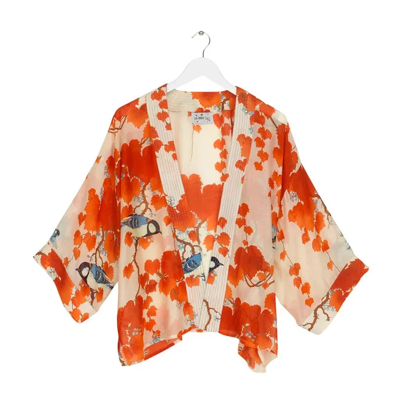 One Hundred Stars Short Kimono Top - Acer Red